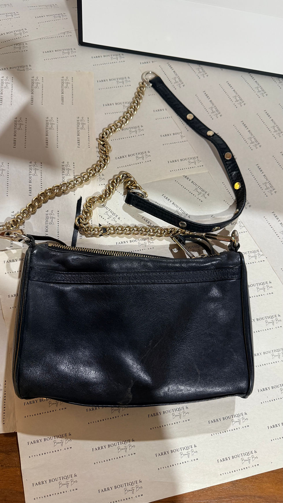 Thumbnail: Rebecca Minkoff Black Leather Crossbody Bag