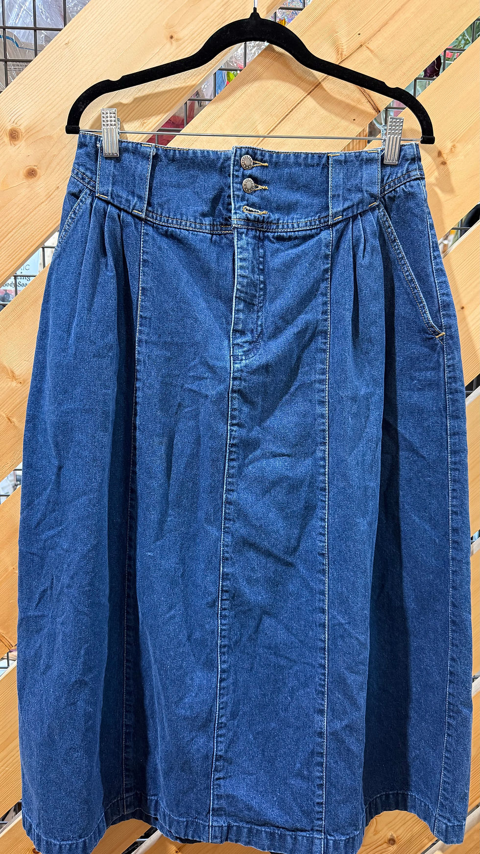 Miniature : Vintage RARE FIND 1970’s Brittania Denim Skirt Button Up- 11/12