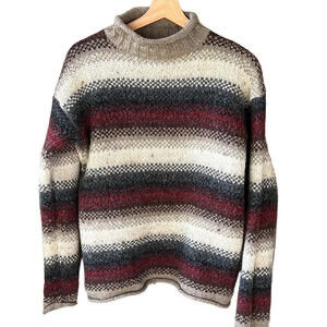 Bash Vintage Stripe Oversized Mock Neck Sweater