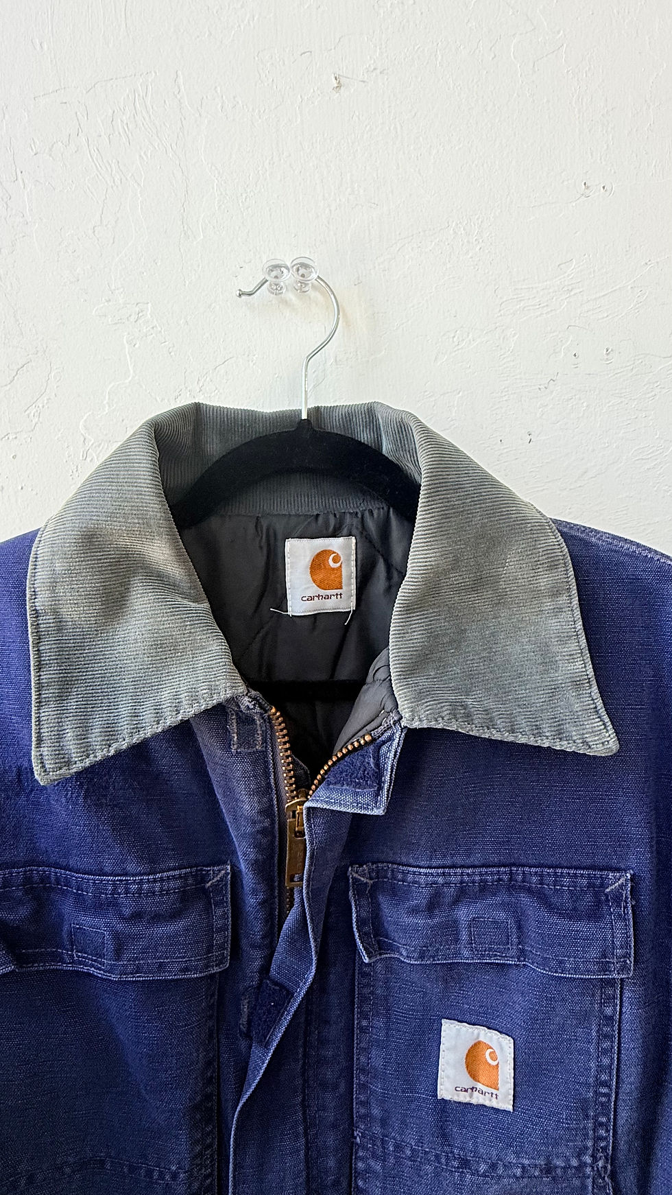 Thumbnail: Vintage Carhartt C01 Arctic Rugged Chore Quilted Navy Jacket- XL