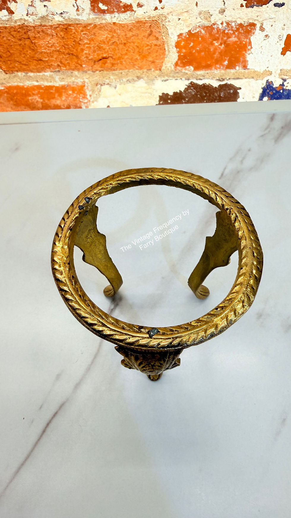 Thumbnail: Vintage Brass Ram Head Ornate Mini Plant or Bowl Holder