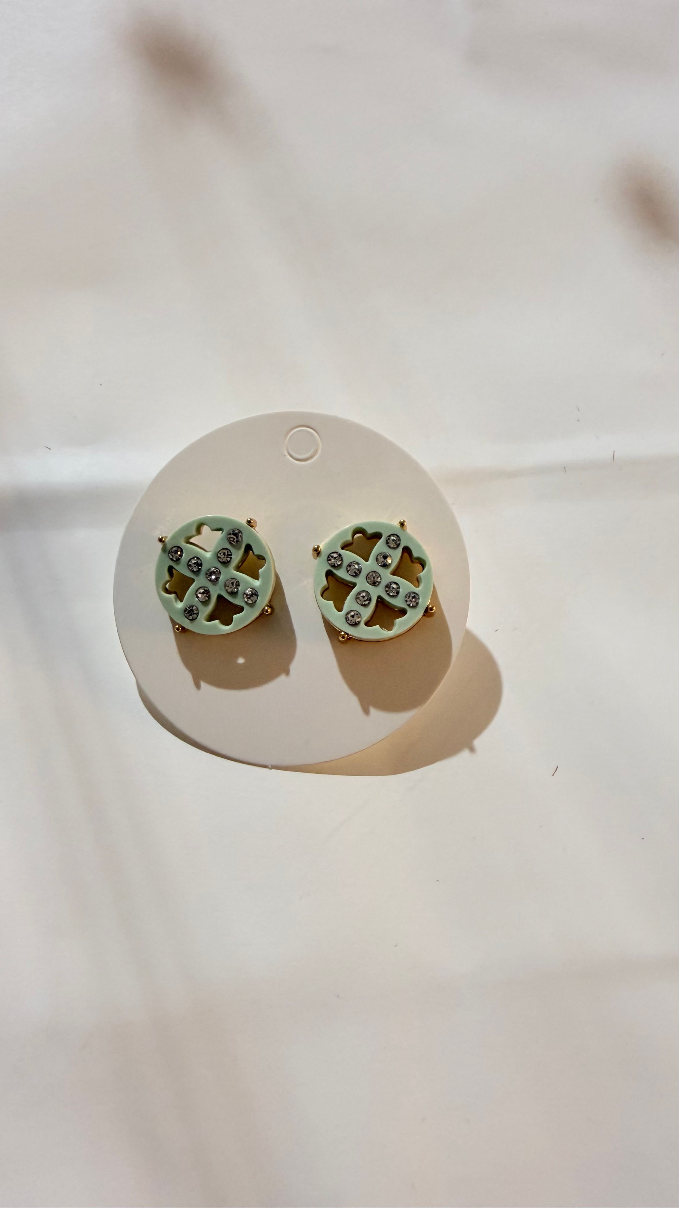 Tory Burch Style Kira Enamel Circle-Stud Earrings