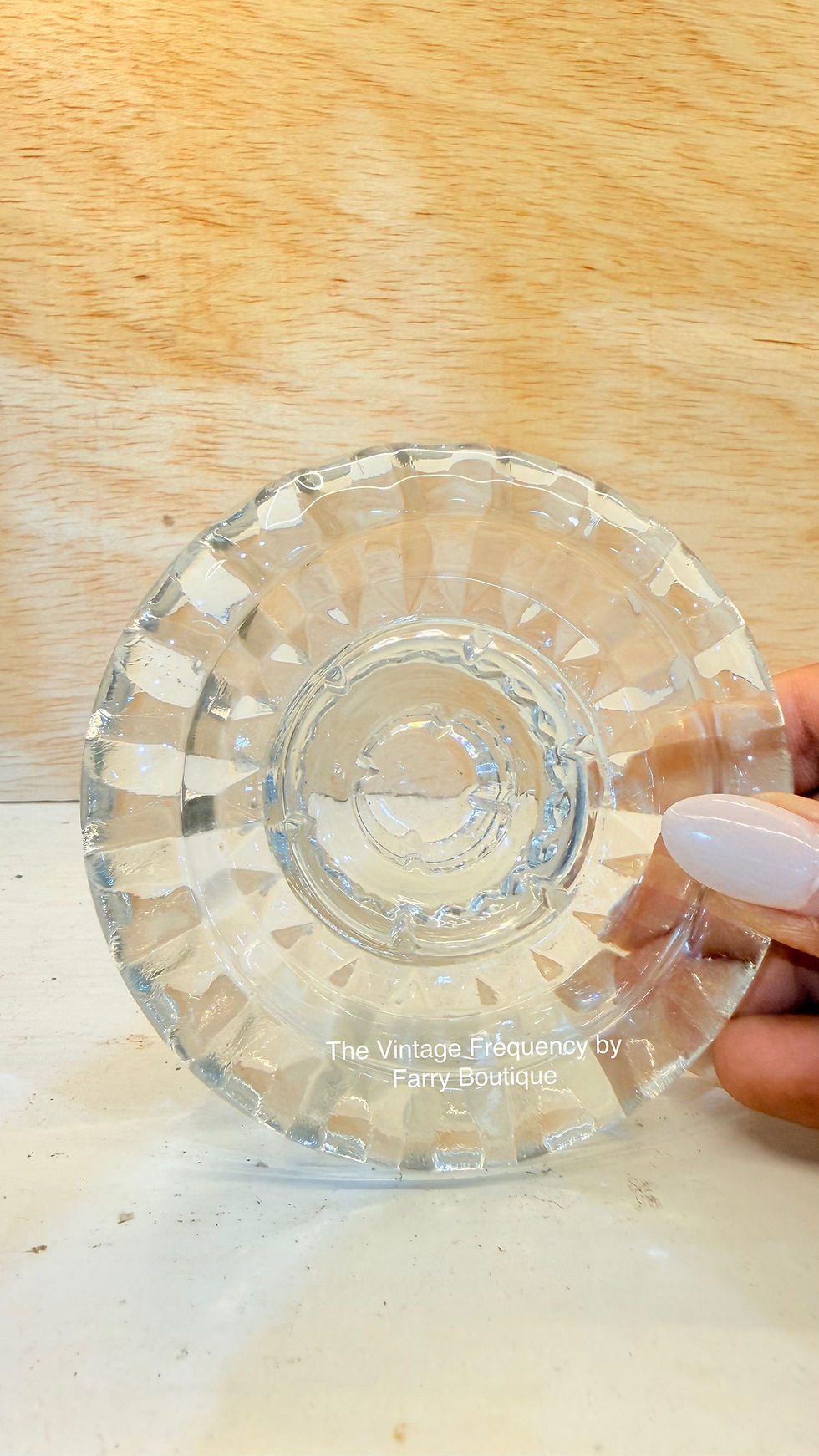 Thumbnail: Vintage KIG Malaysia Crystal Glass Tapered Candle Stick Holder