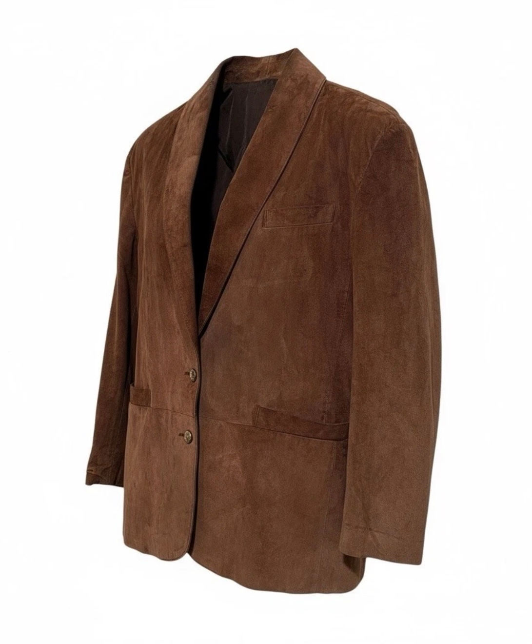 90s Vintage Cavier 100% Leather Suede Boxy Blazer