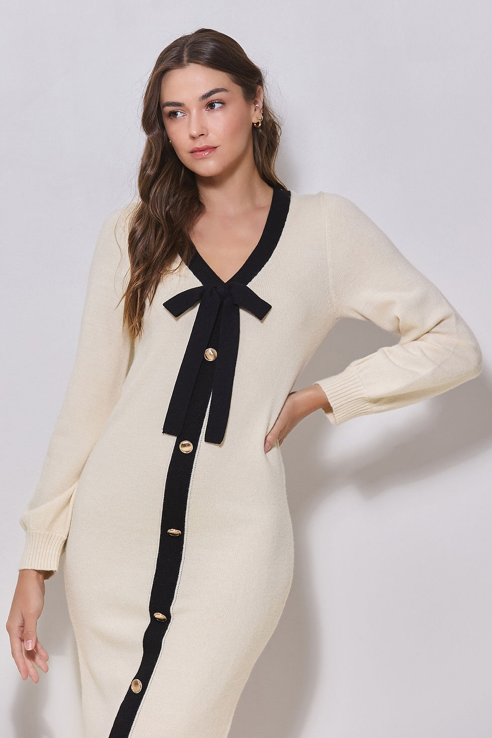 Thumbnail: Chic Intent | Neutral Soft Knit Midi Dress