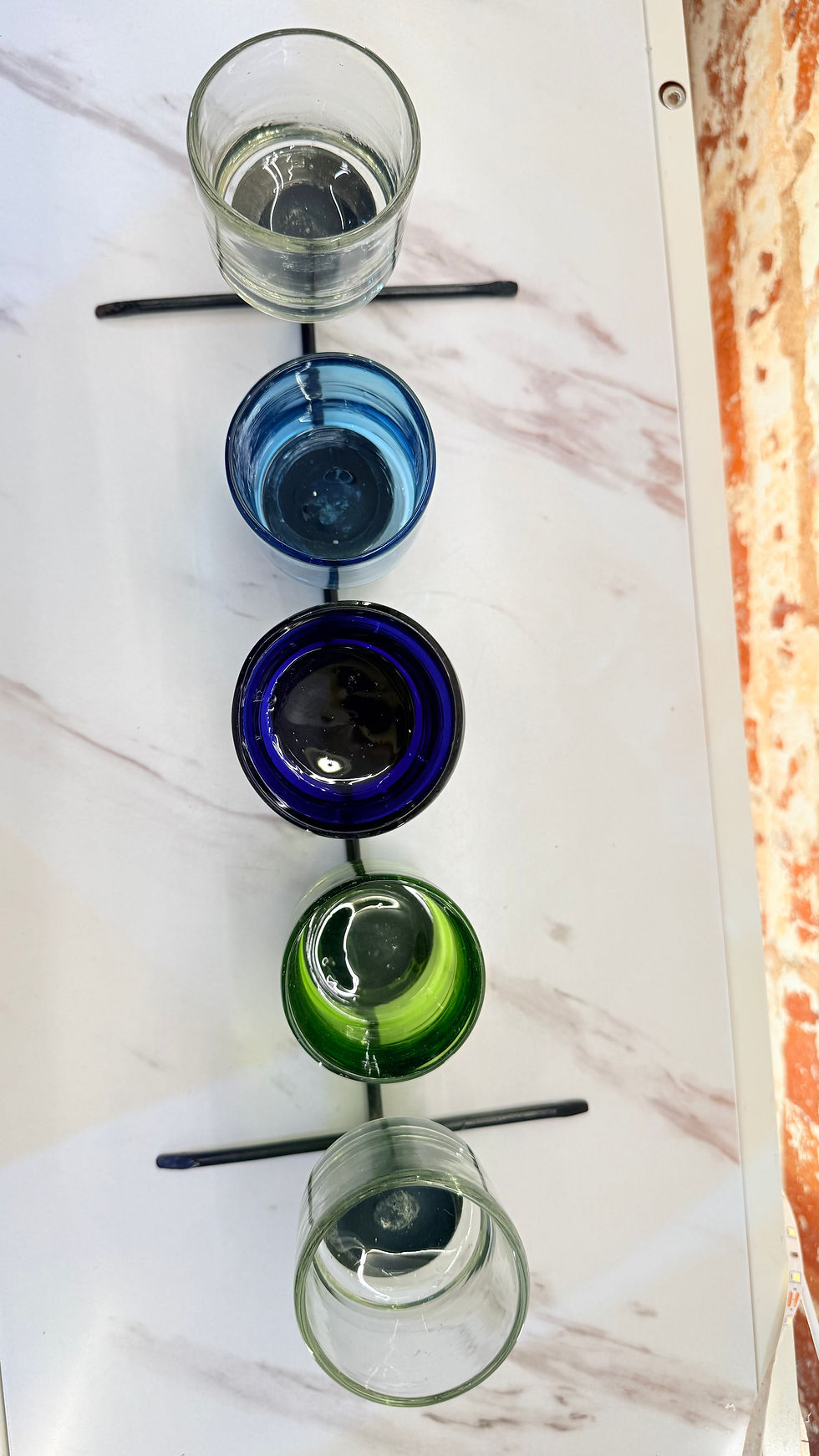Thumbnail: Blown Glass Rainbow Colored Handmade Candle Holder