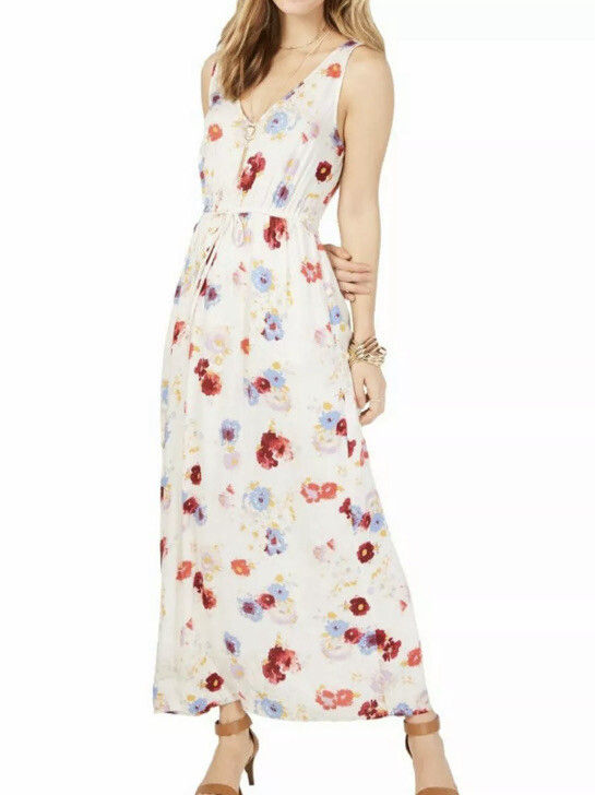 Lucky Brand Ivory Floral Printed Dress - XS
