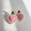 Прев'ю: Vintage Heart | Pink Earrings