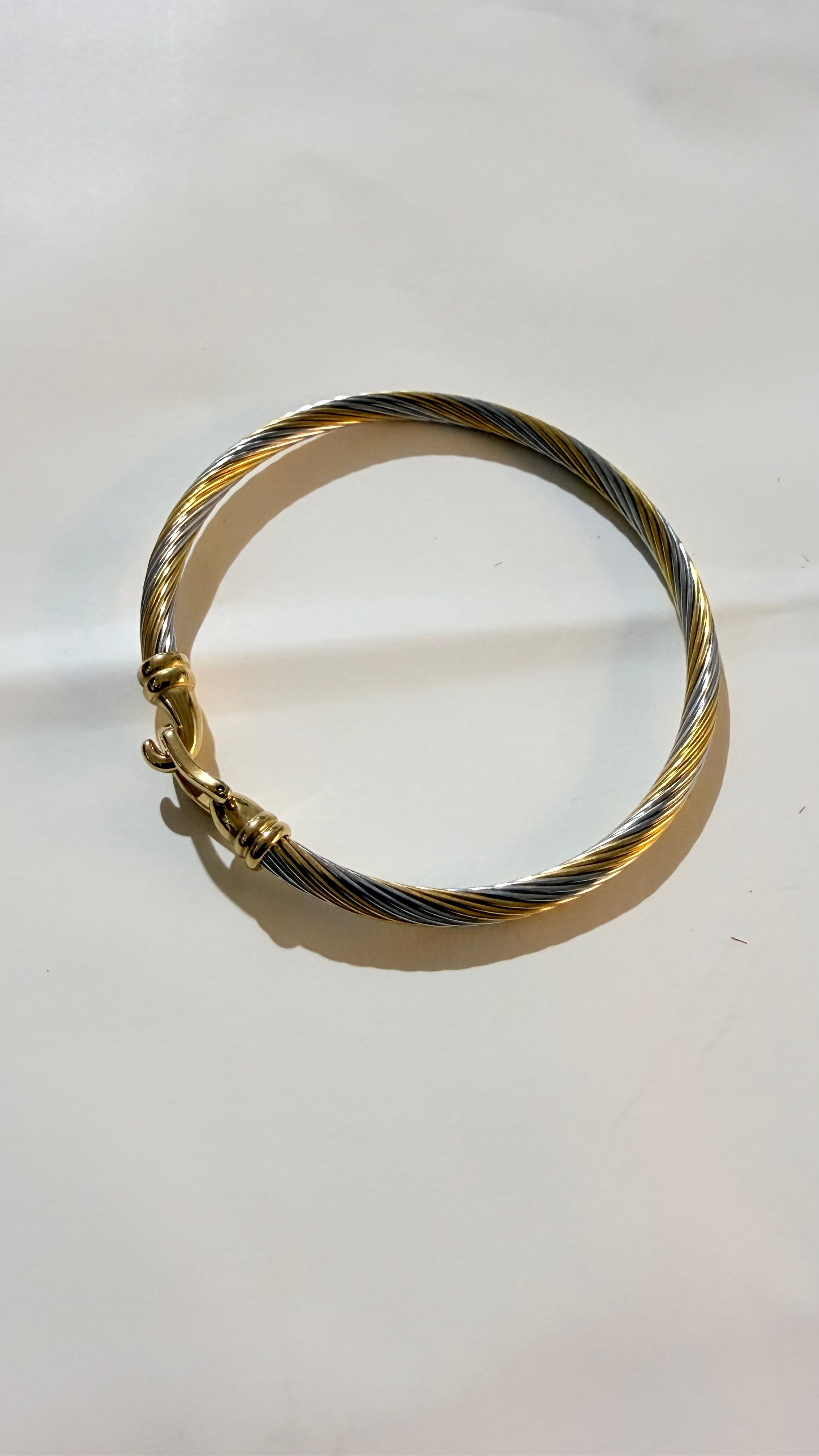 Silver Gold David Yurman Style Classic Cable Bracelet