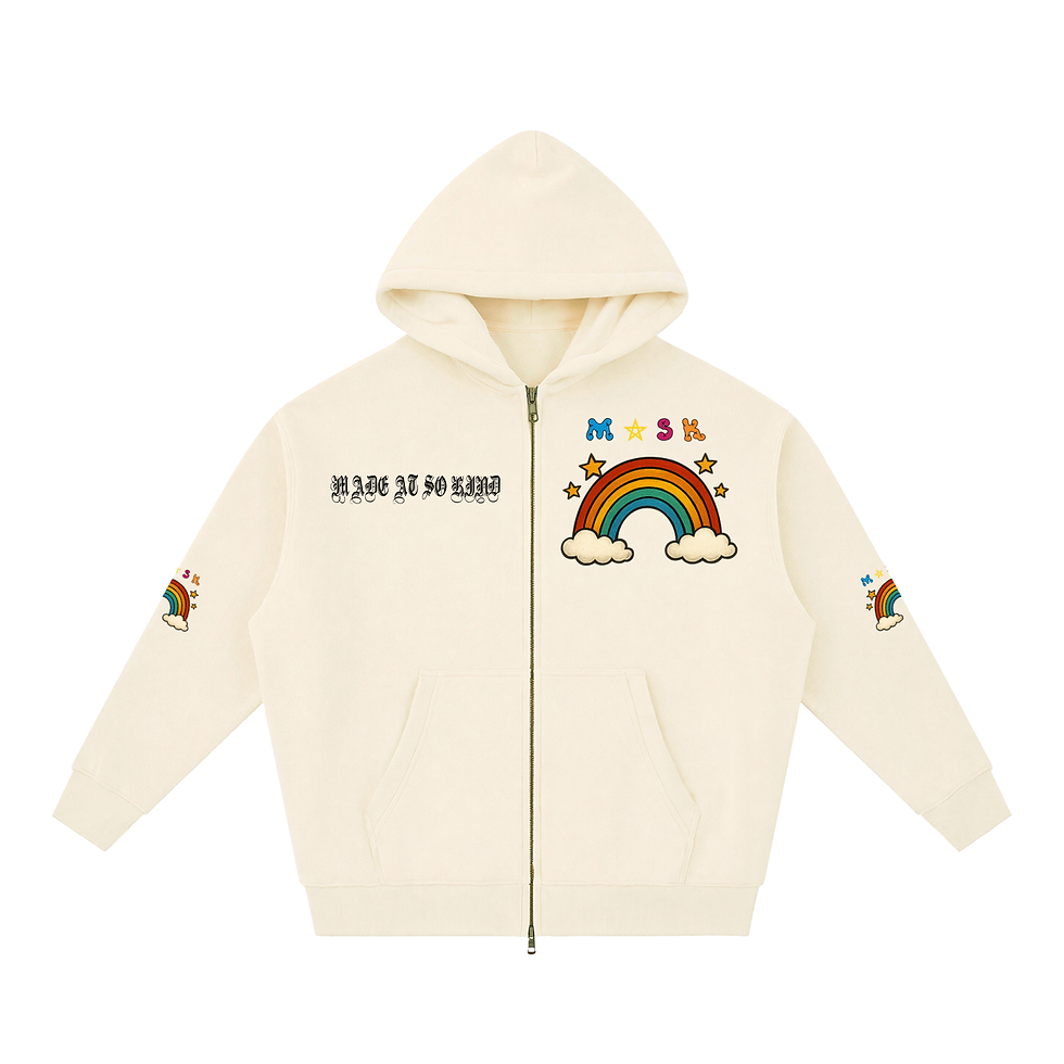 Thumbnail: MASK RAINBOW Oversized Fleece Boxy Hoodie