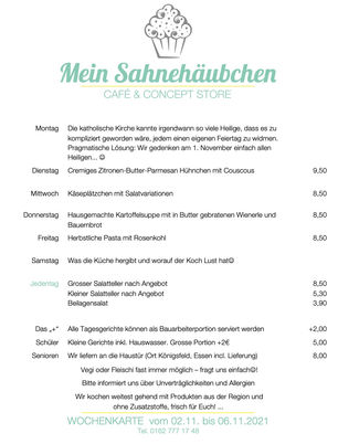 Allerheiligen 2021 - und unser Wochenmenü