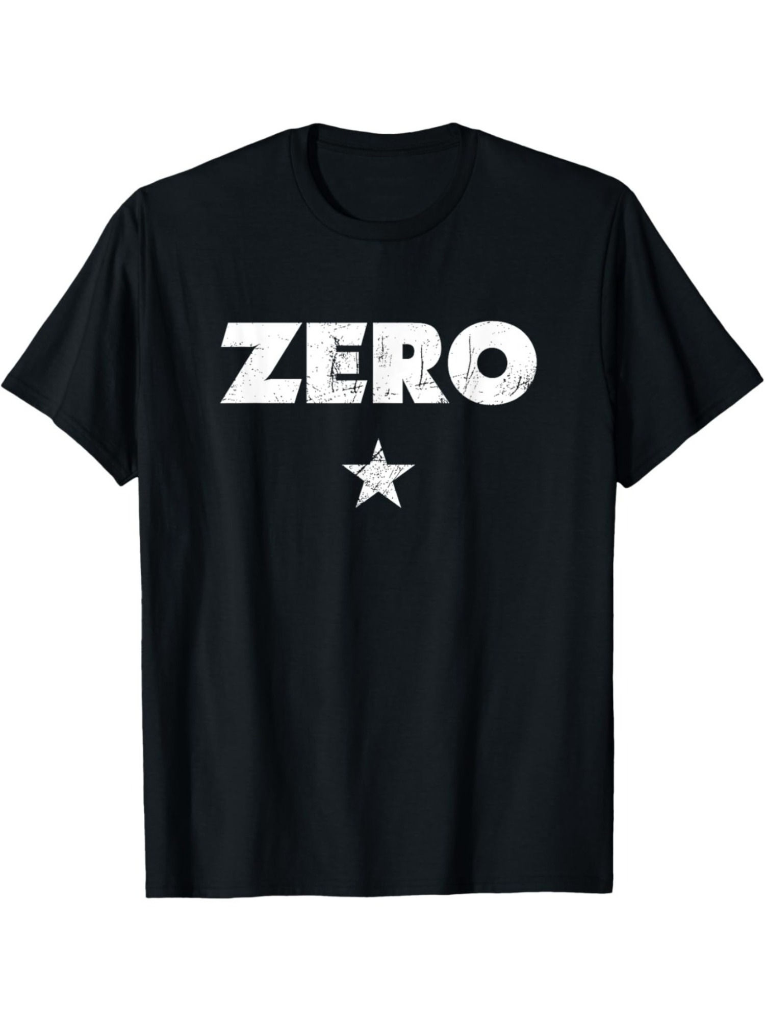 Men'S Distressed "ZERO" Graphic T-Shirt