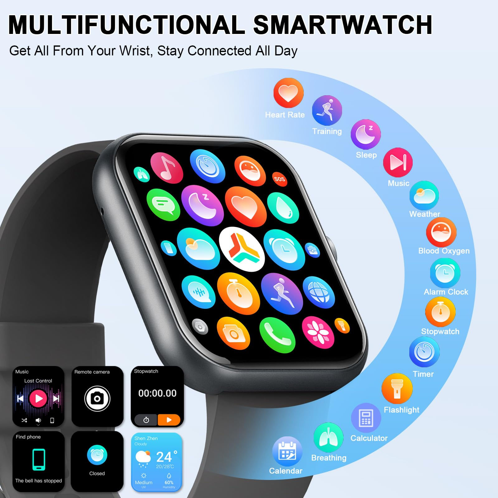 Smart Watch(Answer/Make Calls), 1.96" Smartwatches, Fitness