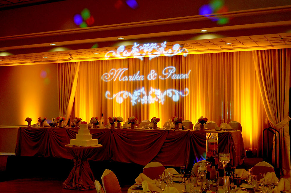 Wedding Uplighting & Gobo Monogram _ Pescatore Palace by Endless Entertainment