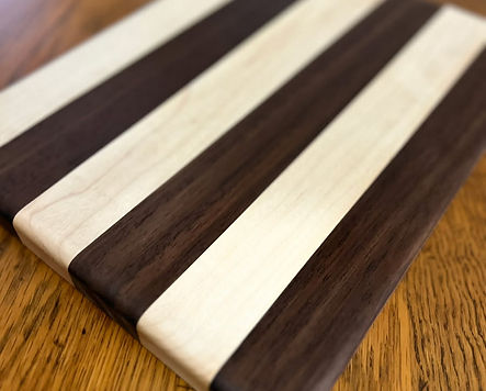 striped cutting board hand crafted by Carraway Creations LLC