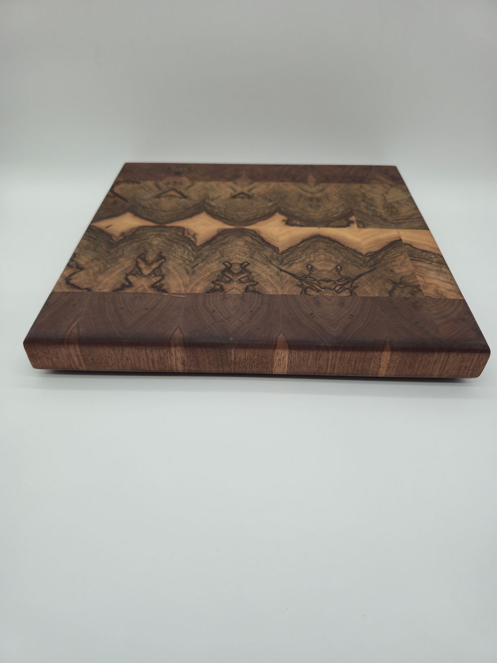 Thumbnail: Stunning Black Limba and Black Walnut End Grain Butcher Block Handcrafted by Carraway Creations LLC
