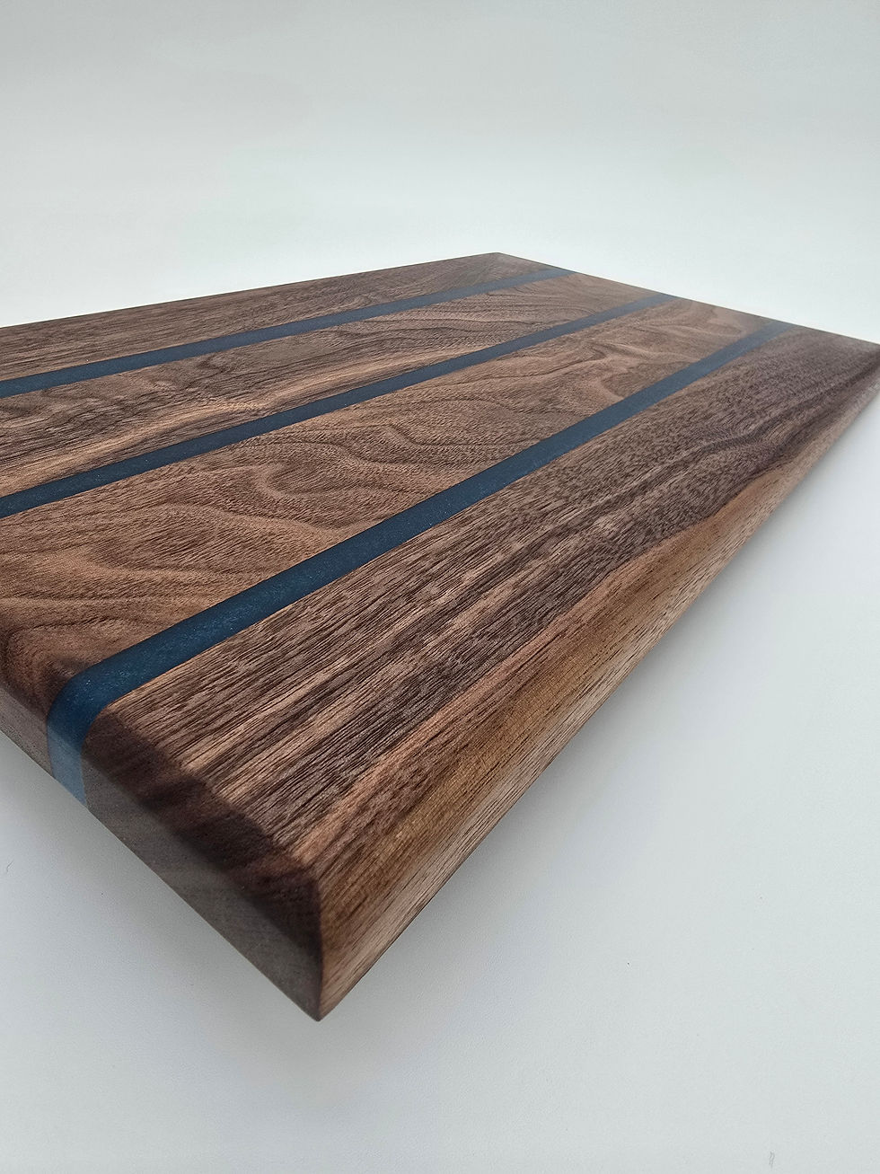 Thumbnail: Midnight Stripe Cutting Board – Black Walnut & Blue Epoxy