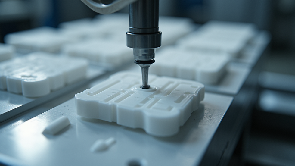 Close-up view of a plastic mold showcasing uniform wall thickness