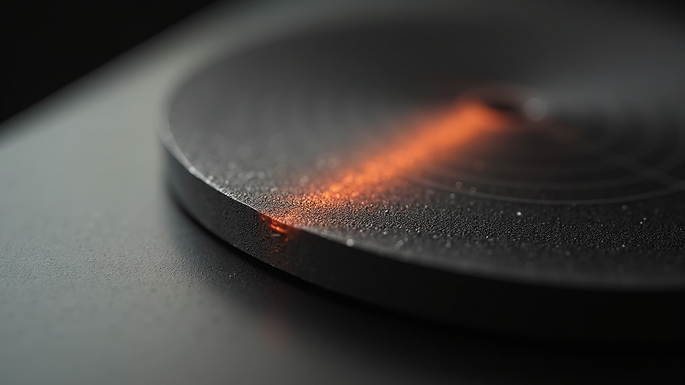 Close-up view of a mica band heater showing its surface and structure