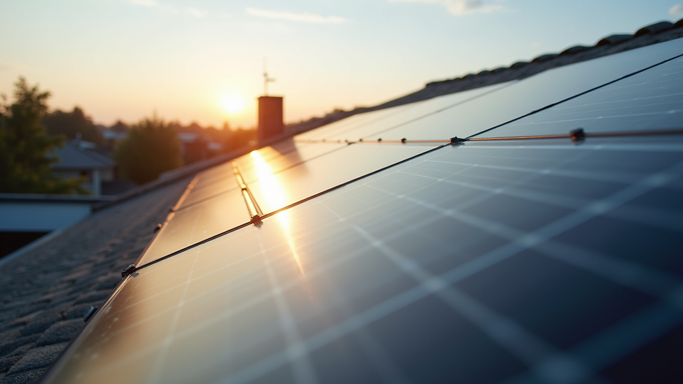 Eye-level view of solar panels installed on a residential rooftop
