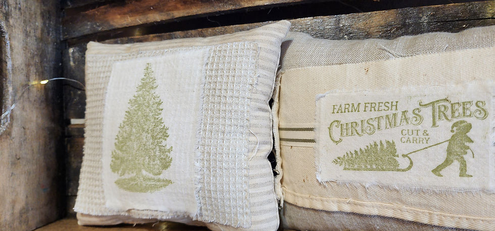 Thumbnail: Vintage Feed Sack Double Pillow Set