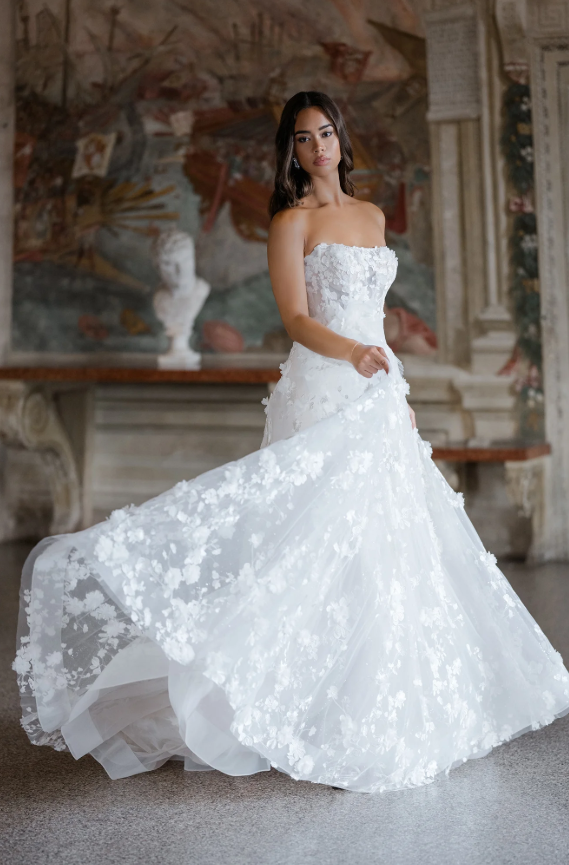 Thumbnail: Side view of Allure Bridals E509 Fauna showcasing the off-the-shoulder neckline and full ballgown silhouette.
