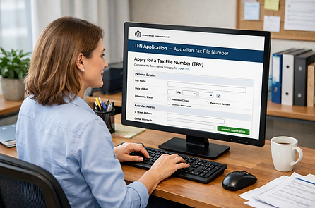 20251230_1348_Femme Remplissant Formulaire en Ligne_simple_compose_01kdpjf258fhztt7rtvkqgn