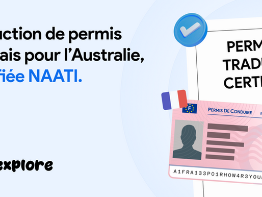 Infographie explicative montrant les deux options pour conduire en Australie avec un permis français : permis de conduire international (gratuit mais long) et traduction certifiée NAATI (rapide, payante et valable dans tous les États).