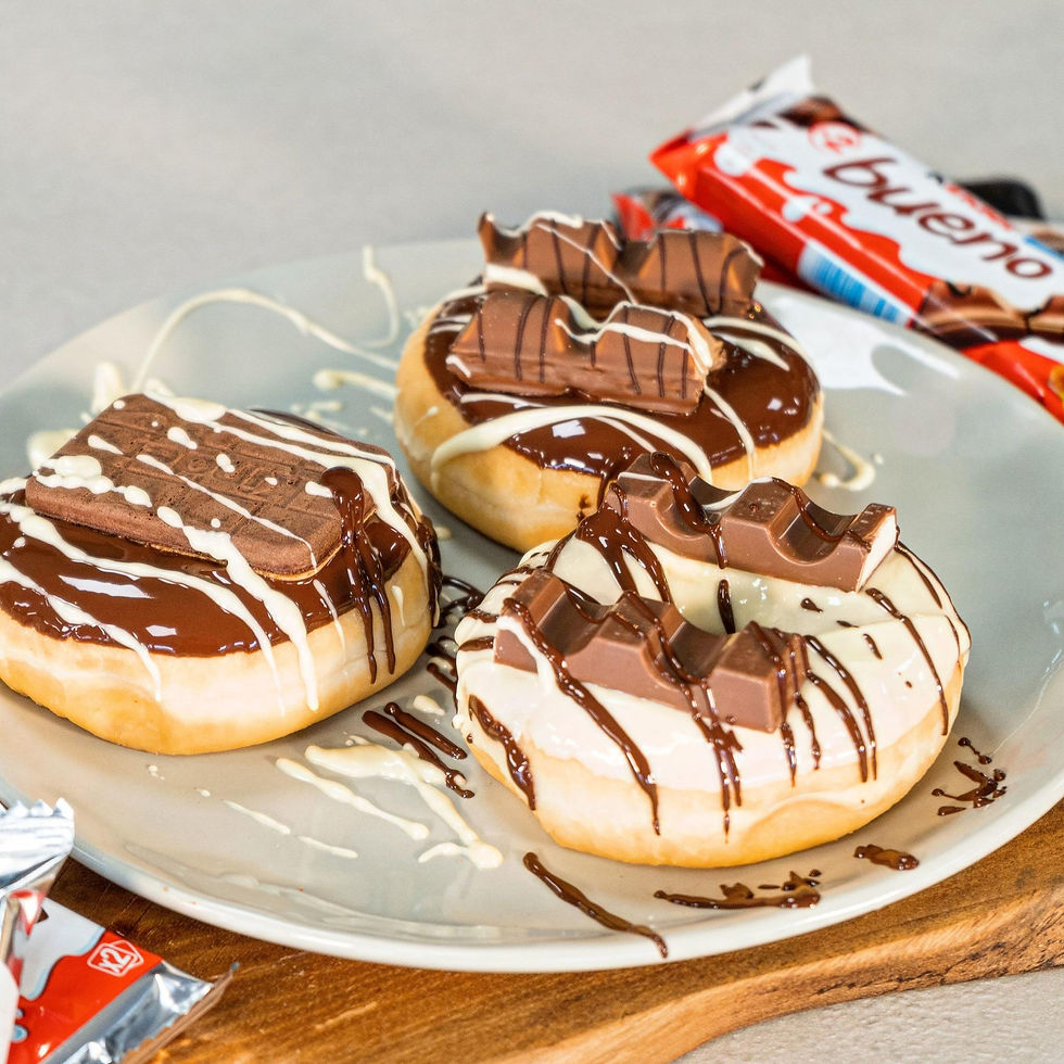 Donut Kinder Country, Donut Kinder Bueno, Donut Crème de Bueno Kinder Maxi, Famdise Donuts