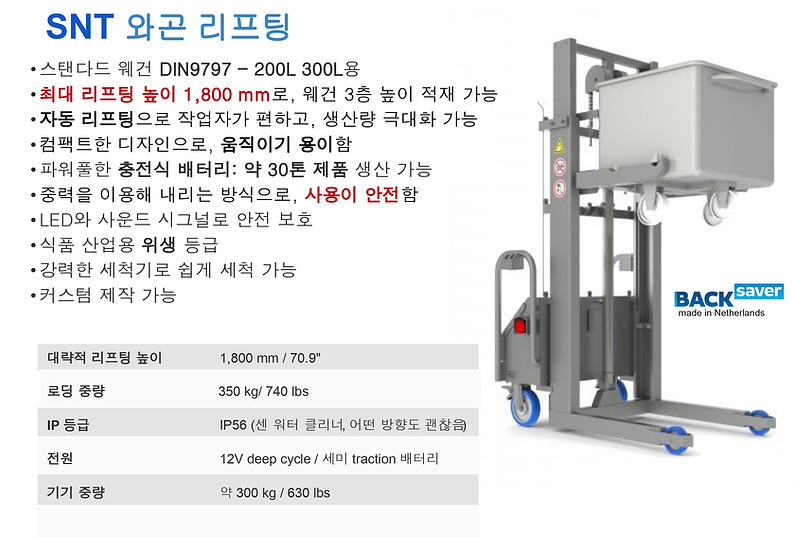 식품 와곤 리프트 와곤리프트 200리터 와곤 리프트
