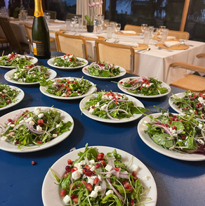 Plated Dinner_ Starter- Pomegranate Goat cheese salad