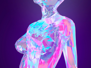 But What If We Don't Want AI Blog Image represented by a crystalline figure representing the merge of human intelligence and artificial intelligence