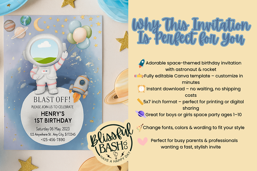 Thumbnail: Astronaut Space Birthday Invitation