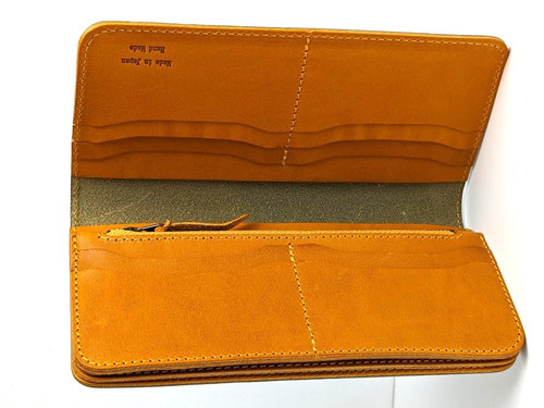 高級 栃木レザー★2つ折り財布➕コンチョ➕こばんカン付き❗️ 匿名発送❗️ だ円カン➕コンチョ付き♣️2つ折Wallet♣️高級 栃木レザー黒本