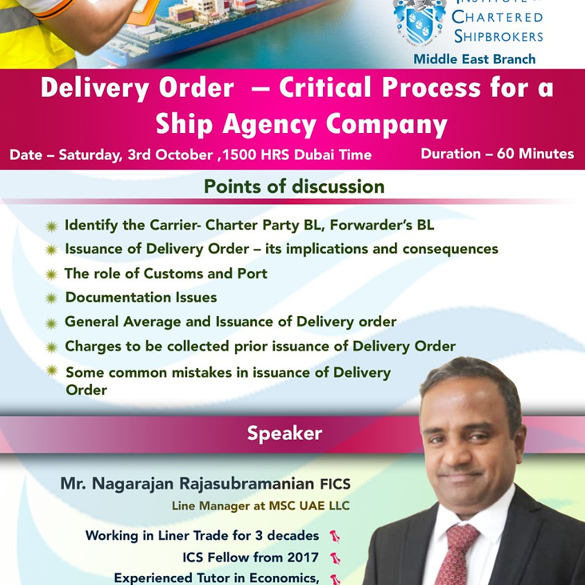 ICS-ME - KS 2020 - Delivery Order – Critical process for a Ship Agency company