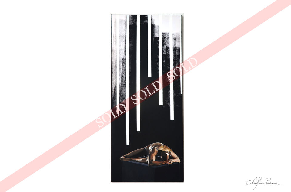 painted figure lying down