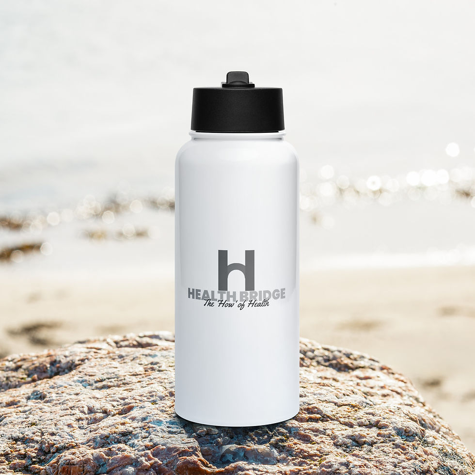 Thumbnail: Health Bridge Stainless steel water bottle with a straw lid