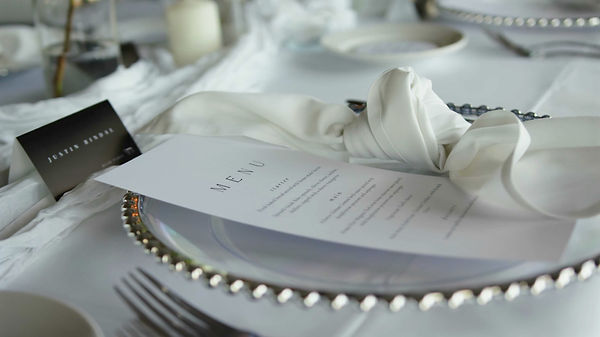Beautiful reception tables decorated at Wrigley Mansion in Phoenix, Arizona.