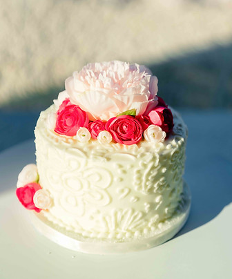 Cake lit by the sun in phoenix, arizona.