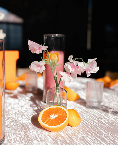 Detail shot of the place settings for wedding reception.