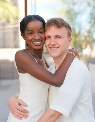 Phoenix engagement session capturing natural smiles and genuine chemistry