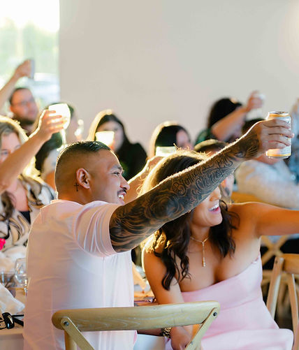 Guests toasting to a great toast speech.
