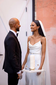 A private moment shared by the newlyweds.