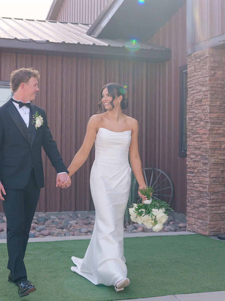 Celebrating their wedding day at Superstition Manor in the Arizona desert.