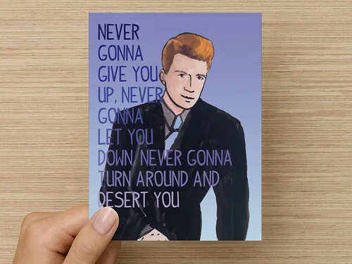 Rick Astley Rick Roll Funny Love Card Cards