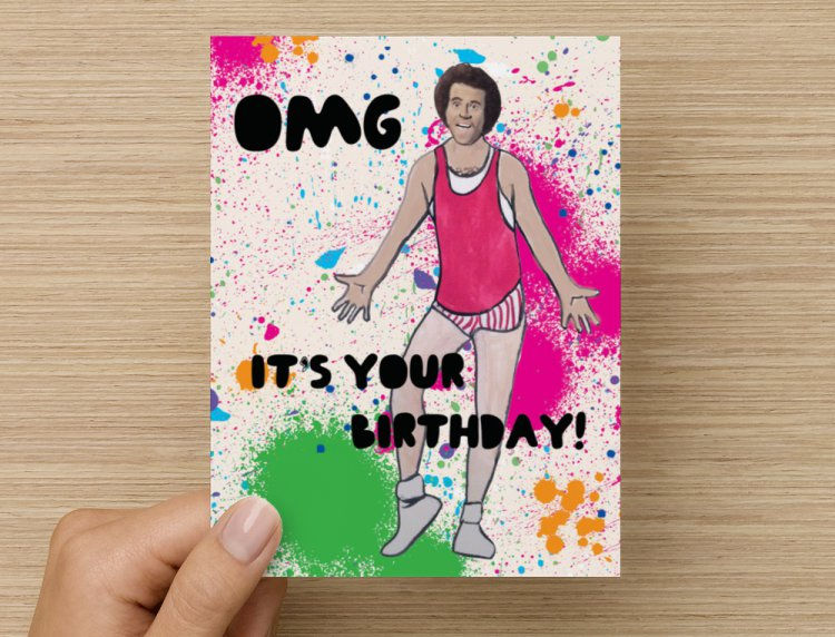 Richard Simmons Happy Birthday Card