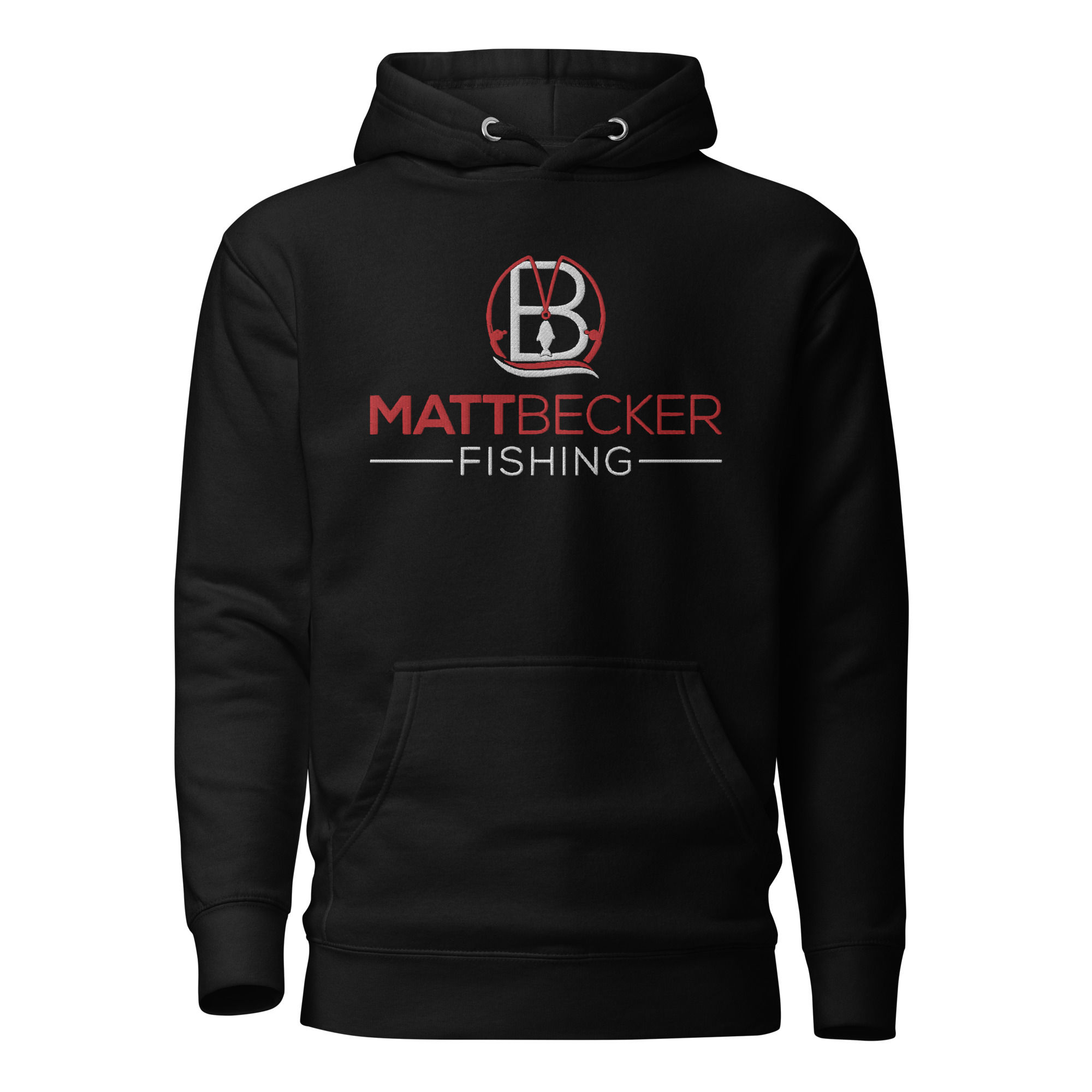 Matt Becker Fishing Embroidered Hoodie (Black)