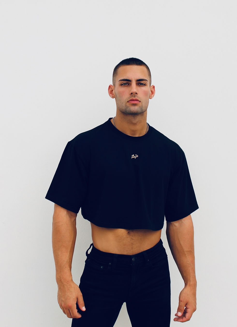 Oversized Crop Top - Black | ABEL P Store