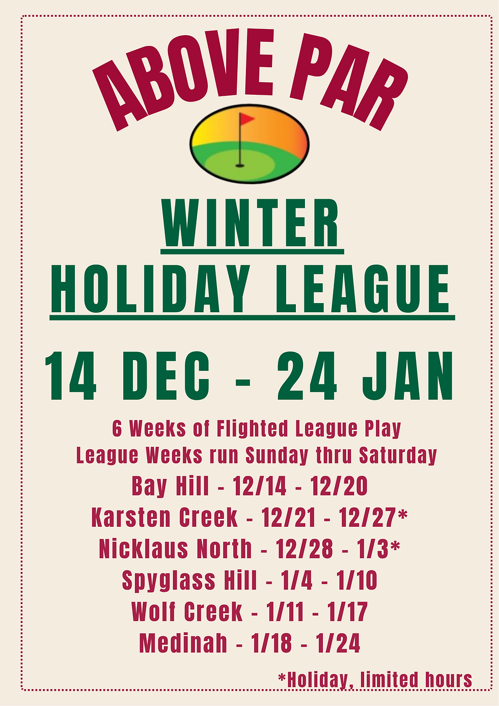 Winter Holiday League 2025-26