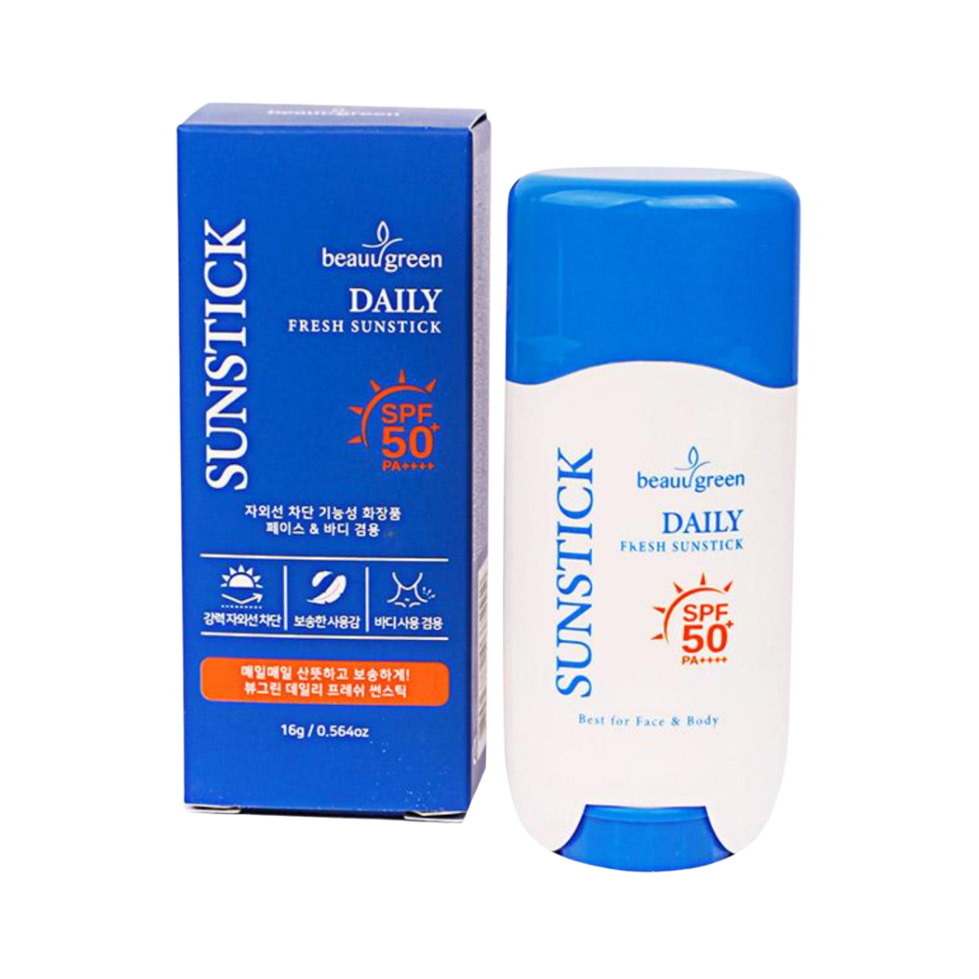 Beauugreen Daily Fresh Sun Stick SPF50+ Korean sunscreen stick and box